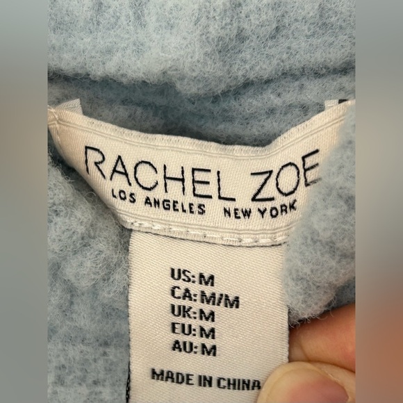 Rachel Zoe Blue Mock Neck Sweater with Ribbed Knit - Size Medium might fit Sz L - Picture 7 of 9